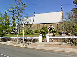 St Matthews Anglican Church in Riversdale's main street.  This attractive small church was begun in 1854 and was consecrated by Bishop Gray in 1856.  Find Riversdale accommodation on our Riversdale accommodation page.