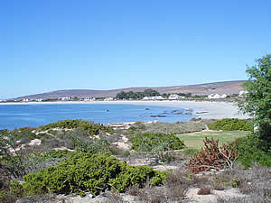 St Helena Bay is where in 1497 Vasco da Gama first set foot on South African soil is a major fishing town and   hosts an annual sea festival which draws visitors.  The photo shows Britannia Bay which lies just West of the   town.  Find West Coast accommodation on our West Coast accommodation page.
